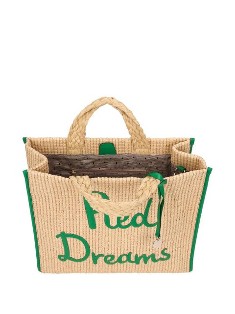 Valentino Garavani braided-handle charm tote bag - Neutrals