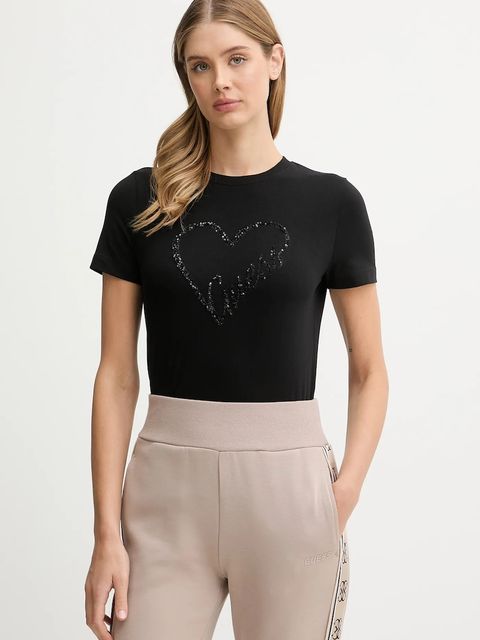Guess t-shirt LOVE damski kolor czarny V5BI13 J1314 - zdjęcie produktu nr 1