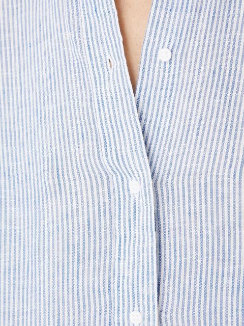 Medicine koszula lniana kolor niebieski