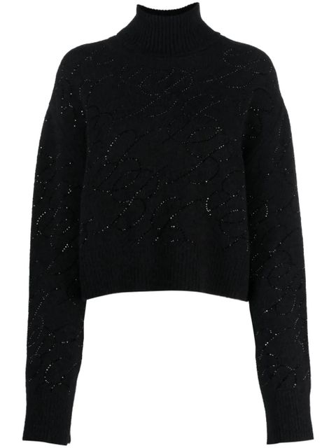 Blumarine crystal-embellished knitted jumper - Black - zdjęcie produktu nr 1