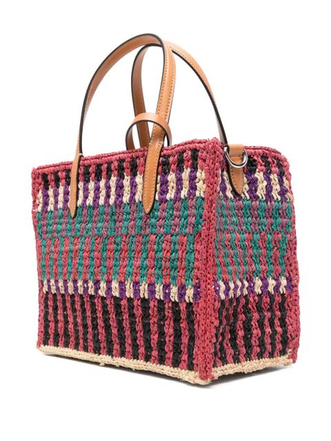 Valentino Garavani VLogo raffia tote bag - Pink