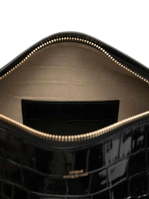 TOTEME crocodile-embossed clutch - Black