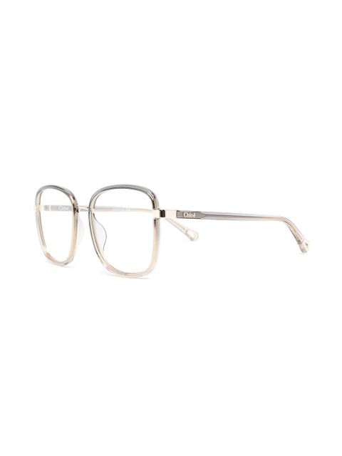 Chloé Eyewear oversize rounded-square frames - Gold - zdjęcie produktu nr 2
