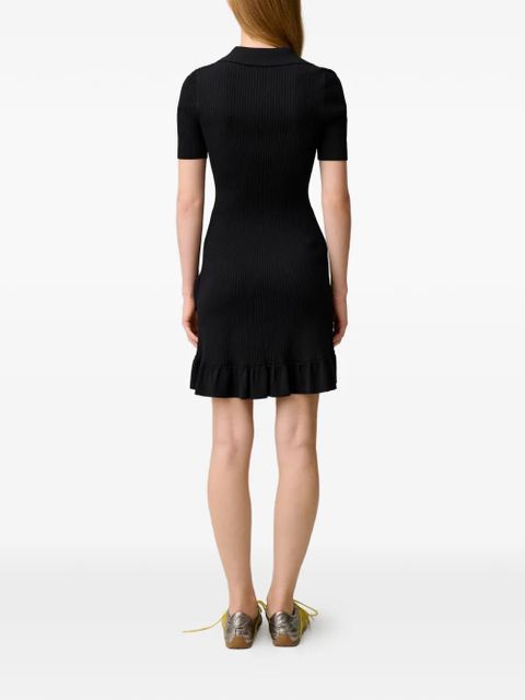 Claudie Pierlot ruffled polo knitted dress - Black