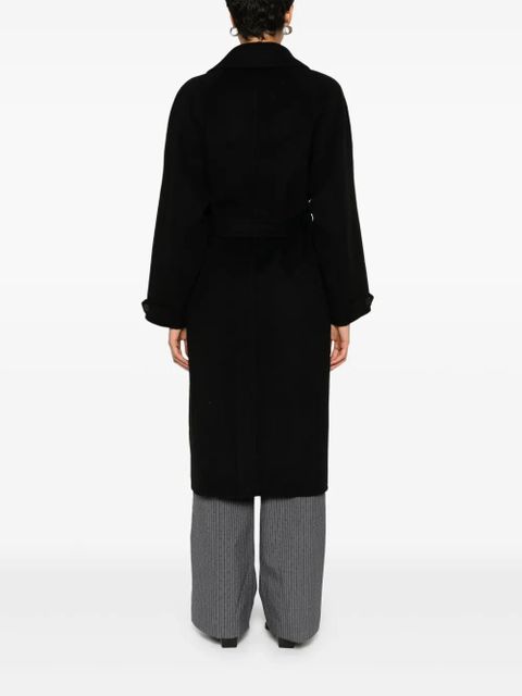 Maje long belted coat - Black