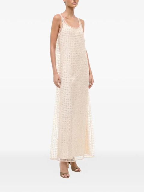 STAUD Aurielle star-embellished maxi dress - Neutrals
