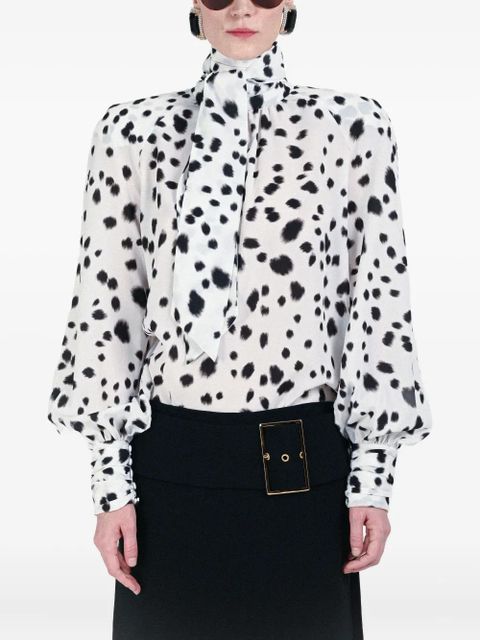 Rowen Rose dalmatian-pattern blouse - White