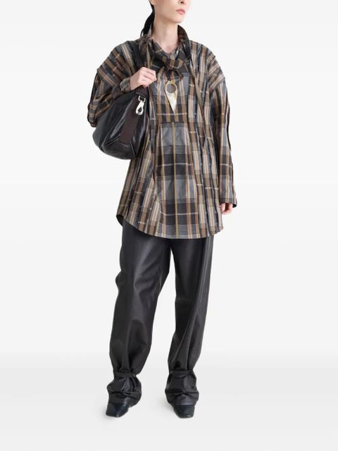 LEMAIRE topstitched striped blouse - Brown - zdjęcie produktu nr 2