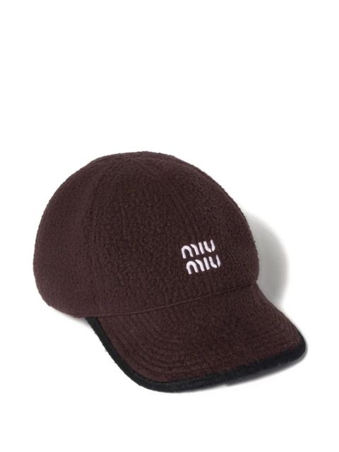Miu Miu fleece baseball cap - Brown - zdjęcie produktu nr 2
