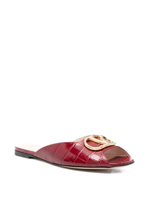 Valentino Garavani logo-plaque leather sandals - Red - zdjęcie produktu nr 2