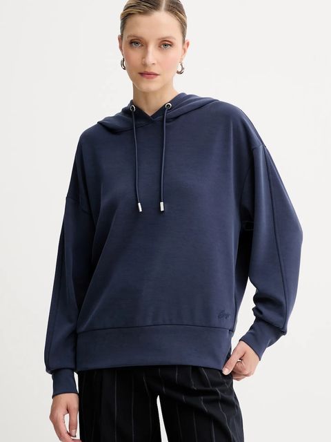 BOSS Orange bluza damska kolor granatowy z kapturem gładka 50551451 - zdjęcie produktu nr 1