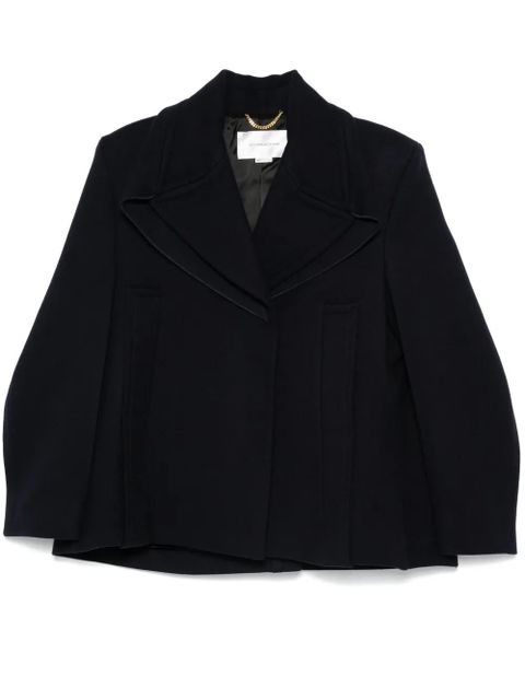 Victoria Beckham pointed-shoulder peacoat - Blue - zdjęcie produktu nr 1
