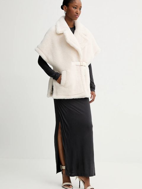 Blugirl Blumarine bezrękawnik z domieszką wełny kolor beżowy przejściowy PF5003.T0300 - zdjęcie produktu nr 2