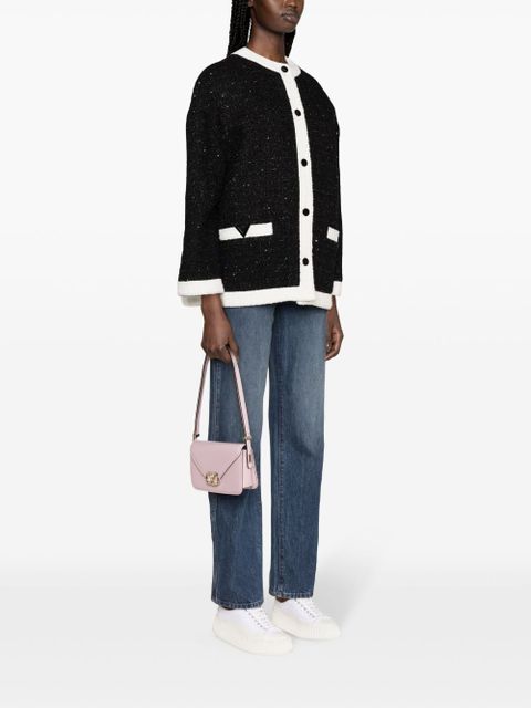 Valentino Garavani caban sequinned tweed jacket - Black