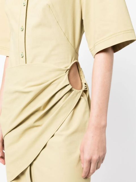 Jacquemus gathered-detail shirt dress - Brown