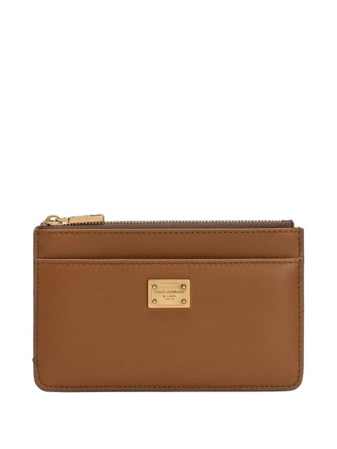 Dolce & Gabbana Dauphine logo-plaque zip-around card holder - Brown - zdjęcie produktu nr 1