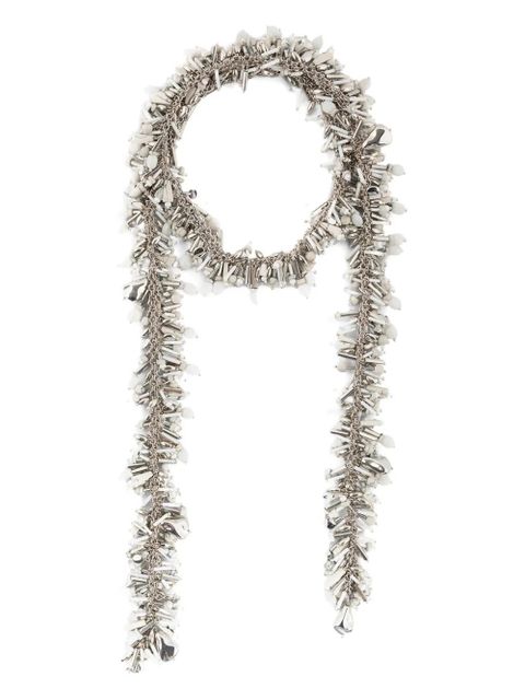 DRIES VAN NOTEN beaded scarf necklace - Silver - zdjęcie produktu nr 1