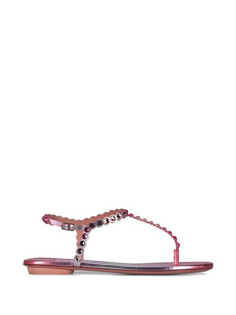 Aquazzura Tequila beaded leather sandals - Pink - zdjęcie produktu nr 1