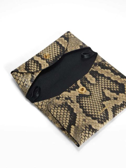 Jil Sander snakeskin-effect folded mini bag - Neutrals