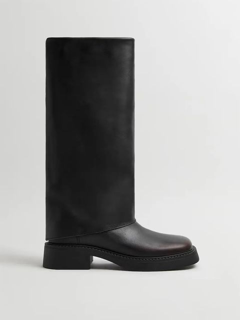 Miista kozaki skórzane Leala damskie kolor czarny na płaskim obcasie E8_3963 - zdjęcie produktu nr 1