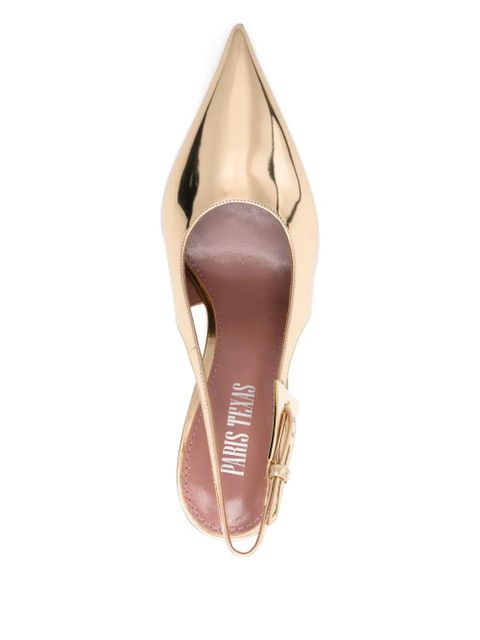 Paris Texas 100mm slingback pointed-toe pumps - Gold