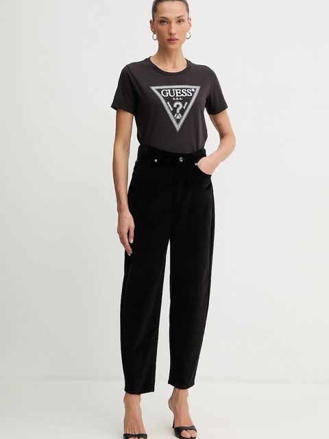 Guess t-shirt bawełniany damski kolor brązowy W5BI18 I3Z14 - zdjęcie produktu nr 2