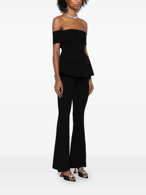 Self-Portrait crepe off-shoulder jumpsuit - Black - zdjęcie produktu nr 2