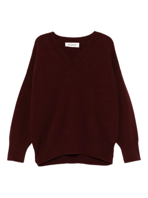 Róhe v-neck knitted jumper - Red - zdjęcie produktu nr 1