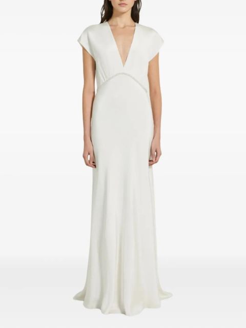 Max Mara Burano V-neck embellished maxi dress - White - zdjęcie produktu nr 2