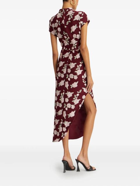 ROTATE BIRGER CHRISTENSEN floral-embroidered asymmetric dress