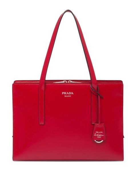 Prada large Re-Edition 1995 leather handbag - Red