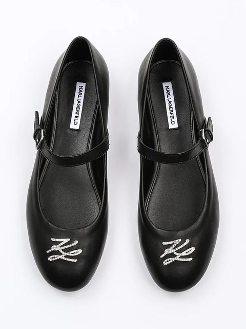 Karl Lagerfeld baleriny skórzane KARO kolor czarny KL40121S