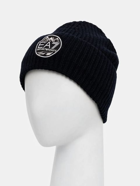 EA7 Emporio Armani czapka z dodatkiem wełny kolor granatowy AF18020.7X000243