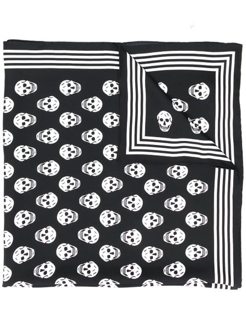 Alexander McQueen mini skull-print scarf - Black - zdjęcie produktu nr 1