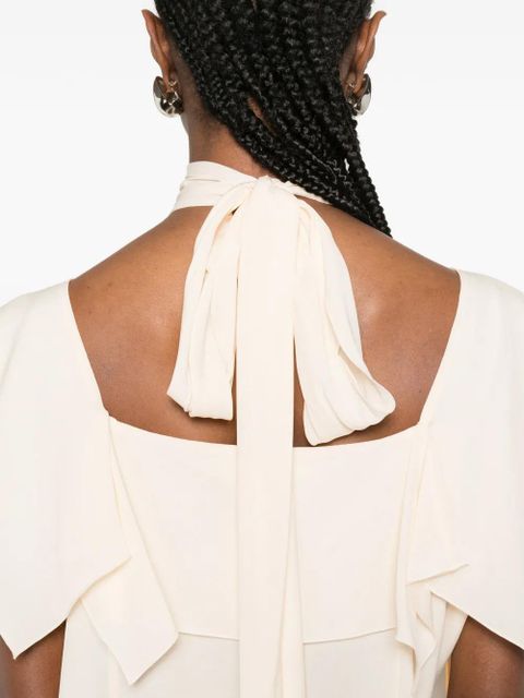 Lanvin ruffled tie blouse - Neutrals