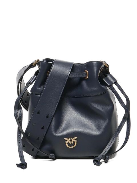 PINKO mini drawstring leather bucket bag - Blue - zdjęcie produktu nr 1