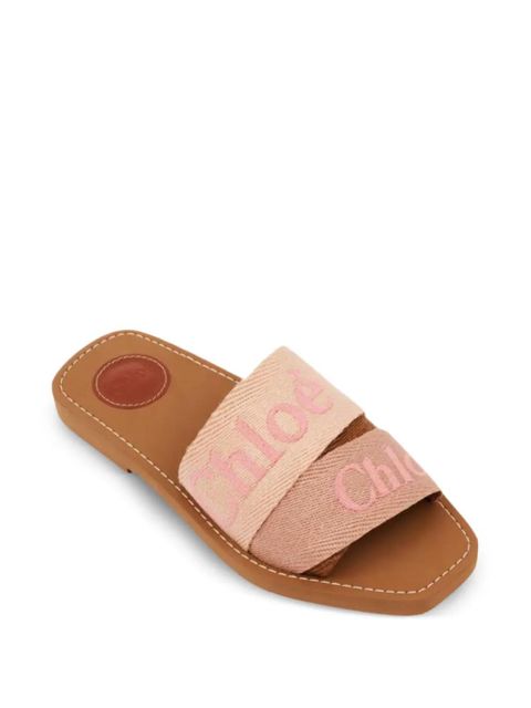 Chloé Woody logo-detail flat sandals - Neutrals