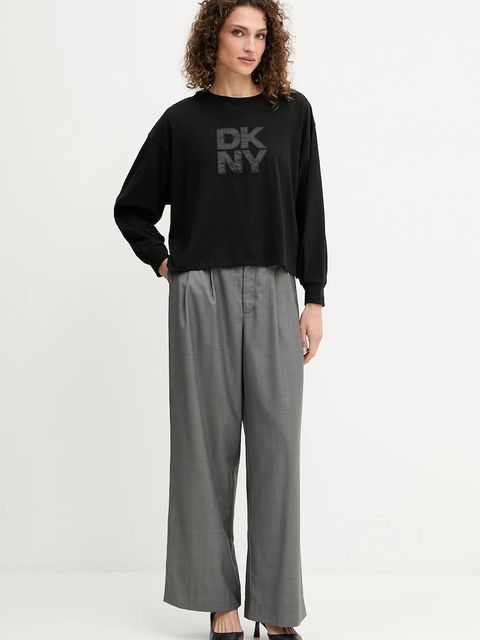Dkny longsleeve bawełniany kolor czarny DJ5T1488