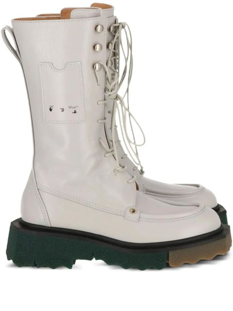 Off-White lace-up platform boots - Grey - zdjęcie produktu nr 1