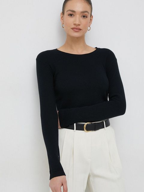 United Colors of Benetton sweter bawełniany damski kolor czarny lekki - zdjęcie produktu nr 1