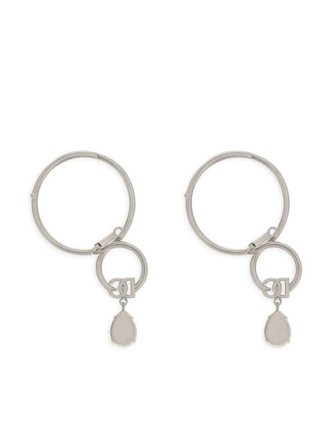 Dolce & Gabbana DG-logo rhinestone-embellished ear cuffs - Silver - zdjęcie produktu nr 2
