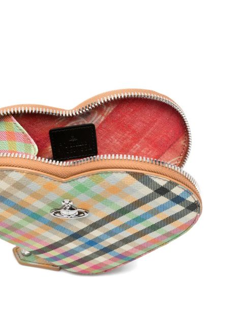 Vivienne Westwood heart plaid shoulder bag - Neutrals