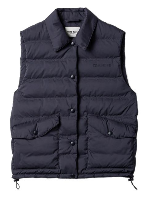 Miu Miu flapped-pocket gilet - Blue - zdjęcie produktu nr 1