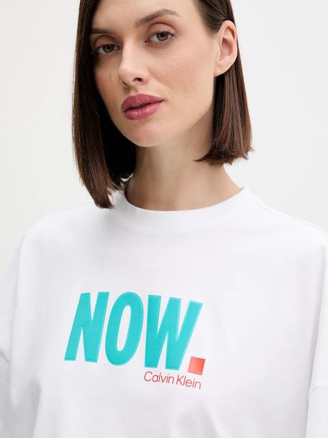 Calvin Klein Jeans t-shirt bawełniany damski kolor biały LV047D209G