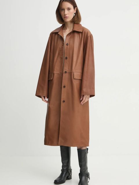 Herskind płaszcz skórzany Halston