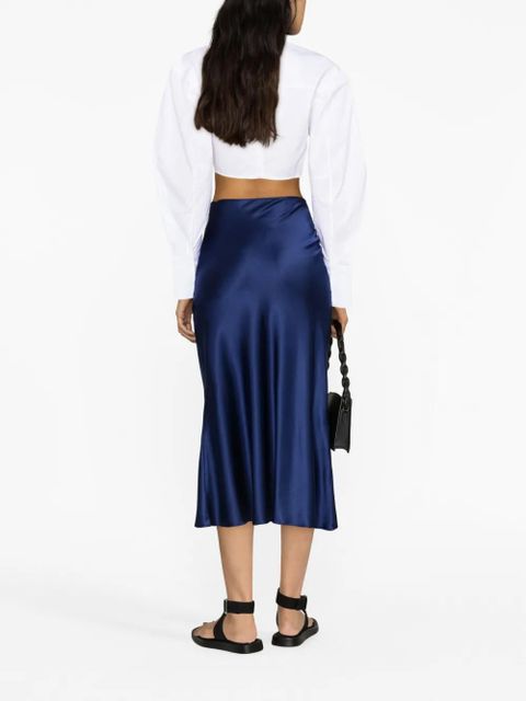 MANURÍ Patricia silk skirt - Blue