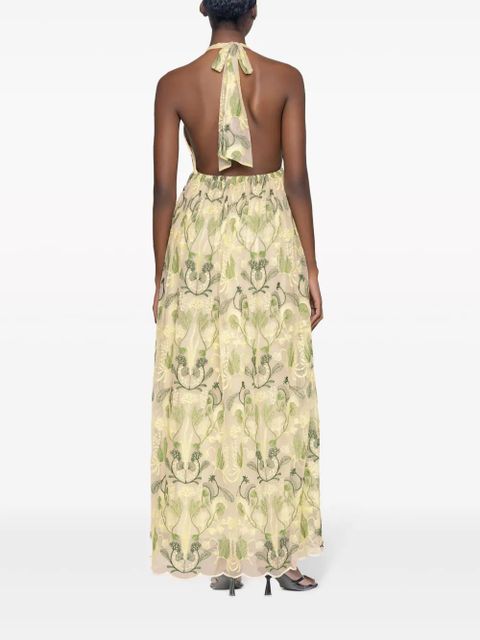 Agua By Agua Bendita Acanella Habitat halter maxi dress - Neutrals