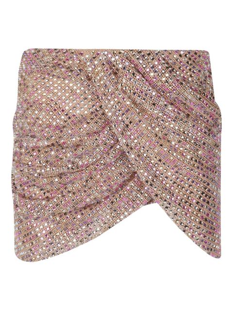 Self-Portrait crystal-embellished mini skirt - Pink - zdjęcie produktu nr 1