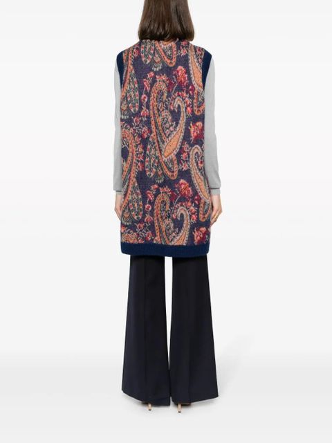 ETRO paisley intarsia-knit vest - Blue