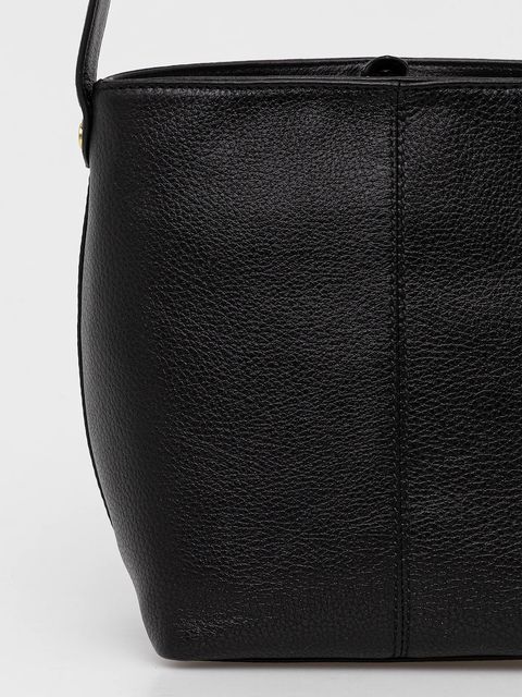 Barbour torebka skórzana kolor czarny LBA0488